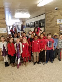 Class wearing red for women's health