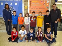 Group photo of students of the month for April