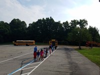 Students Learning bus safety