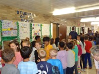 Students walking in High 5 Line