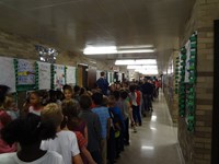 Students walking in High 5 Line