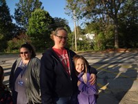 Fathers walking students to school