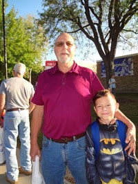 Fathers walking students to school