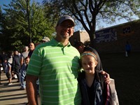 Fathers walking students to school