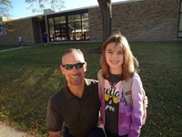 Fathers walking students to school