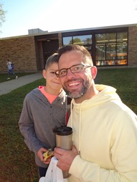 Fathers walking students to school