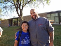 Fathers walking students to school