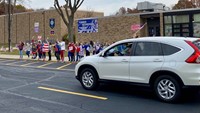 drive by parade celebrating veterans