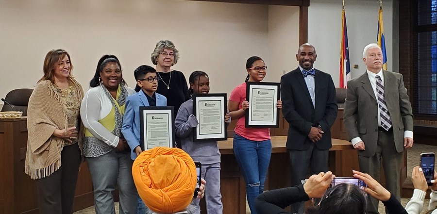 board of education members and students
